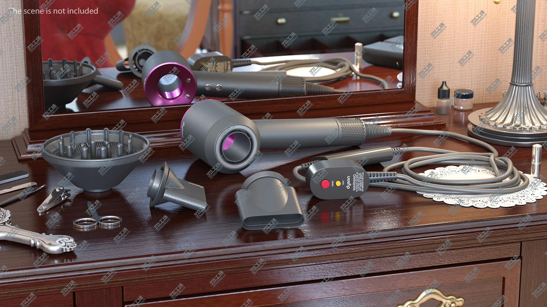 images/goods_img/202105072/Dyson Supersonic Hair Dryer with Attachments Set 3D model/5.jpg